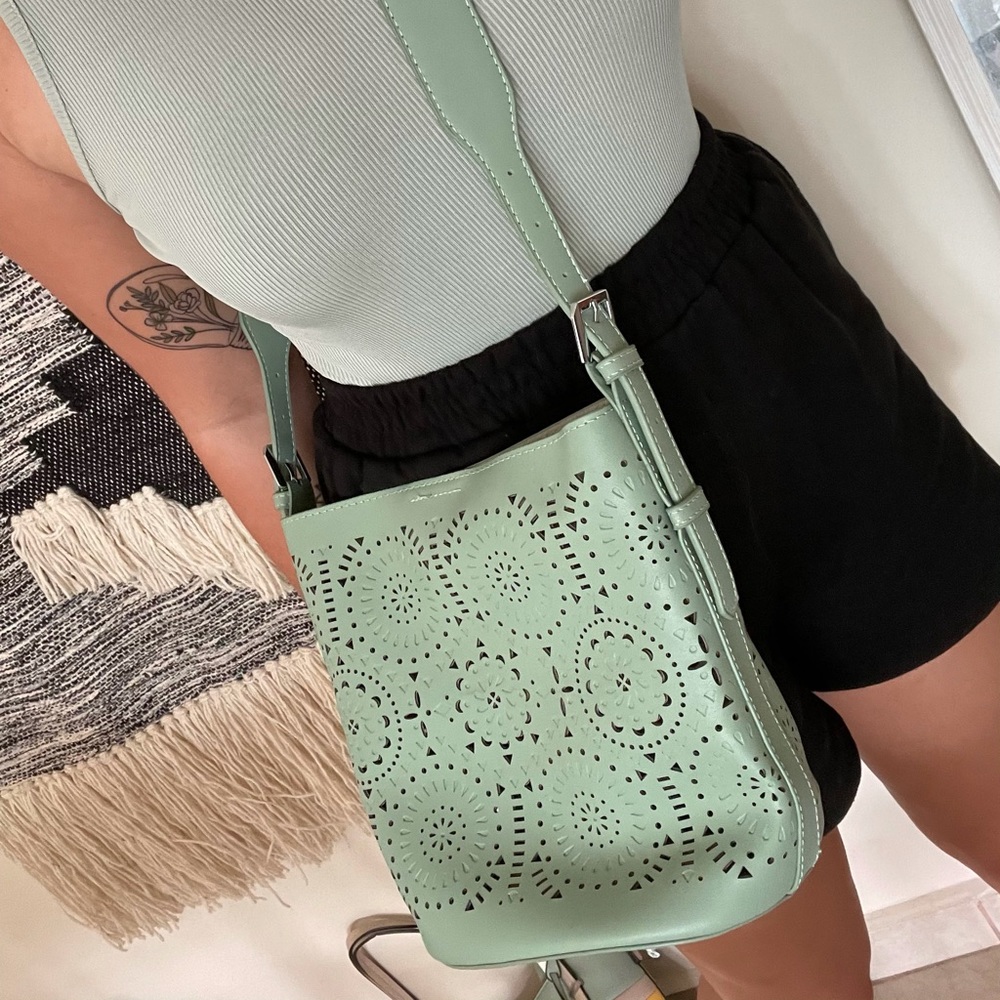 Mint crossbody bag